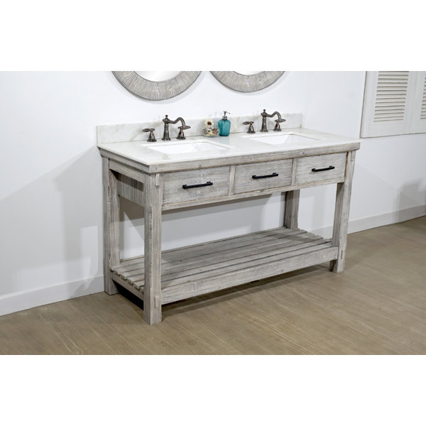 Millwood Pines Everett 61'' Freestanding Double Bathroom Vanity with